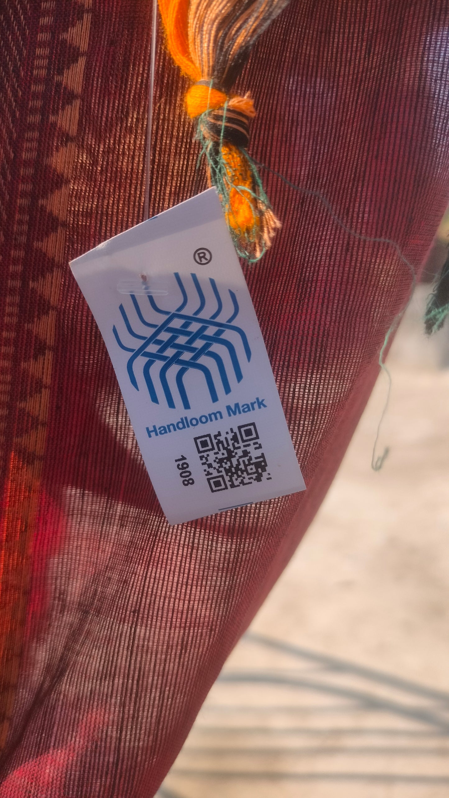 Laal Abha - Maroon Dhonekhali Handloom Cotton Saree