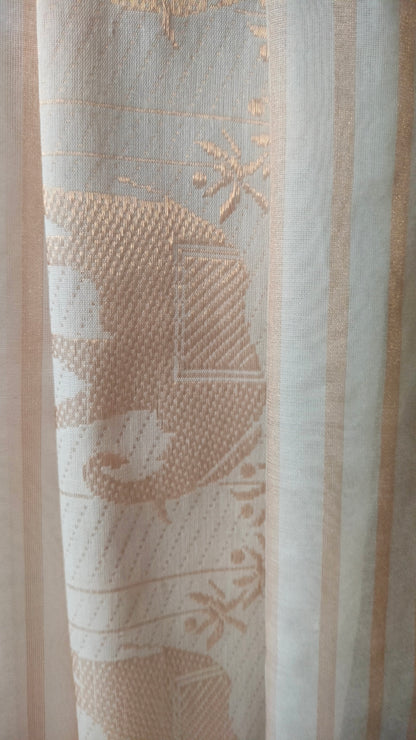 Tamralipi - White and Copper Bengal Handloom Cotton Saree