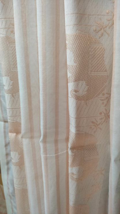 Tamralipi - White and Copper Bengal Handloom Cotton Saree