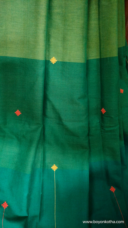 Green Conversations - Green Dhonekhali Handloom Cotton Saree