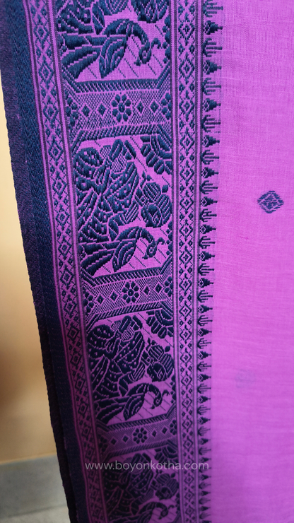 Pink cotton baluchari saree, from Bengal handloom