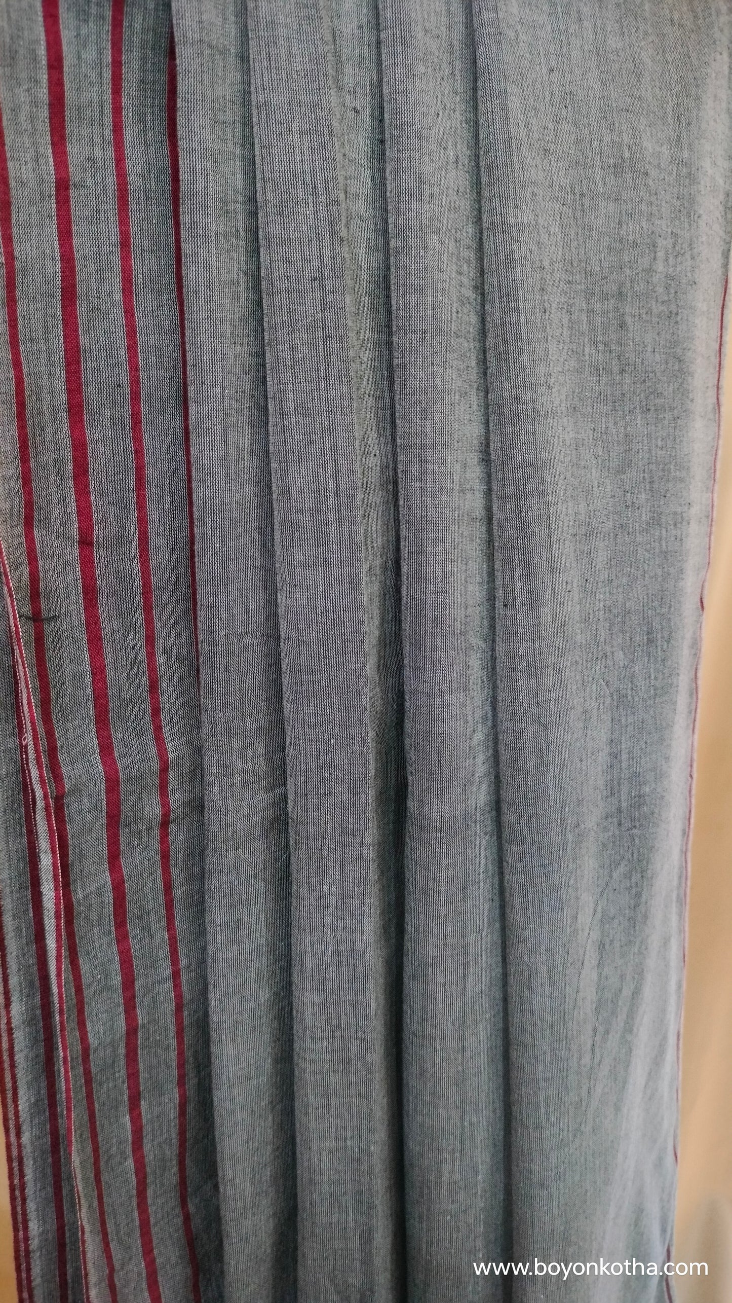 A Song in Grey - Ash Grey Bengal Handloom Cotton Saree