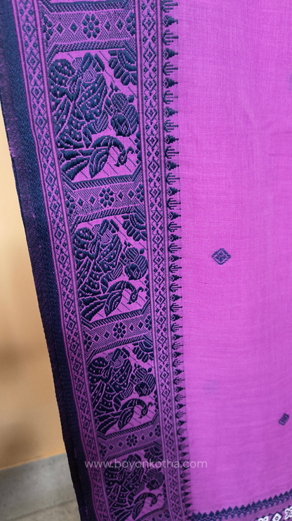 Pink cotton baluchari saree, from Bengal handloom