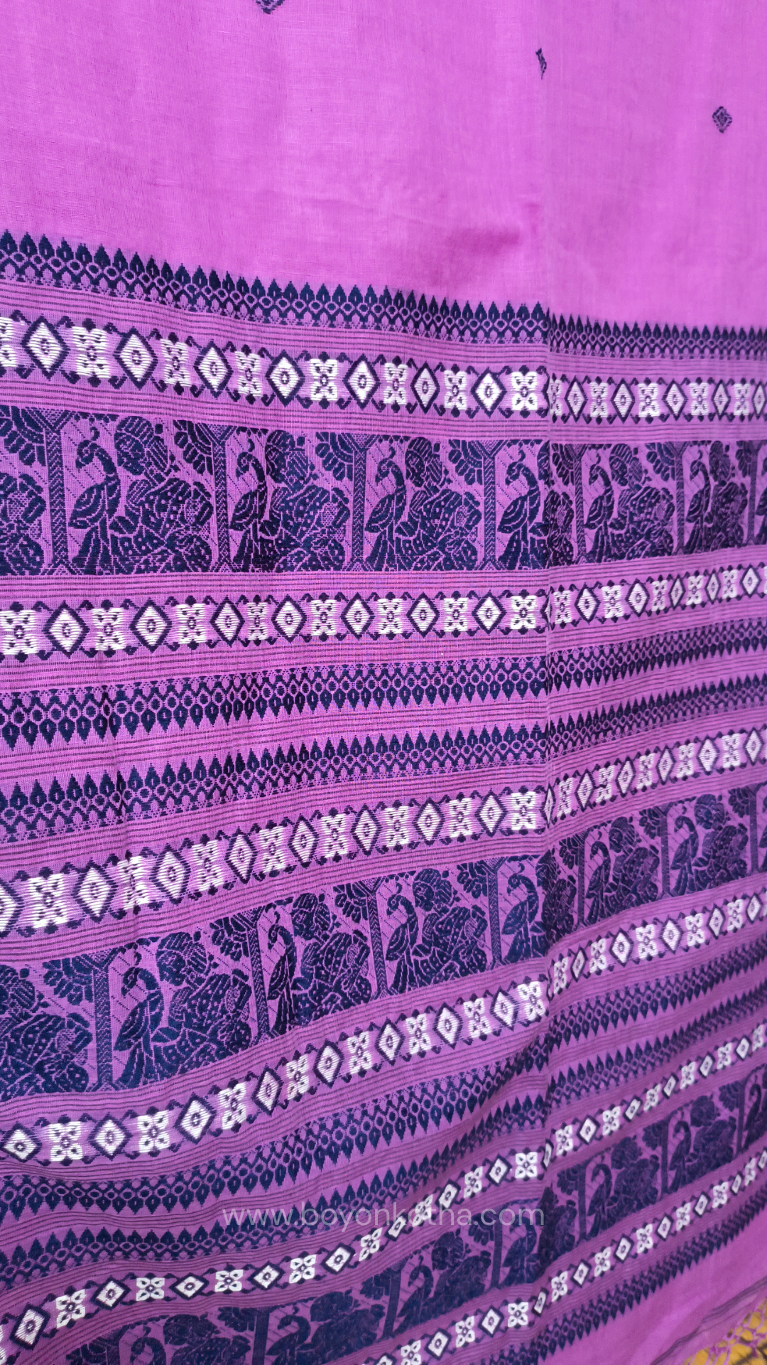 Pink cotton baluchari saree, from Bengal handloom