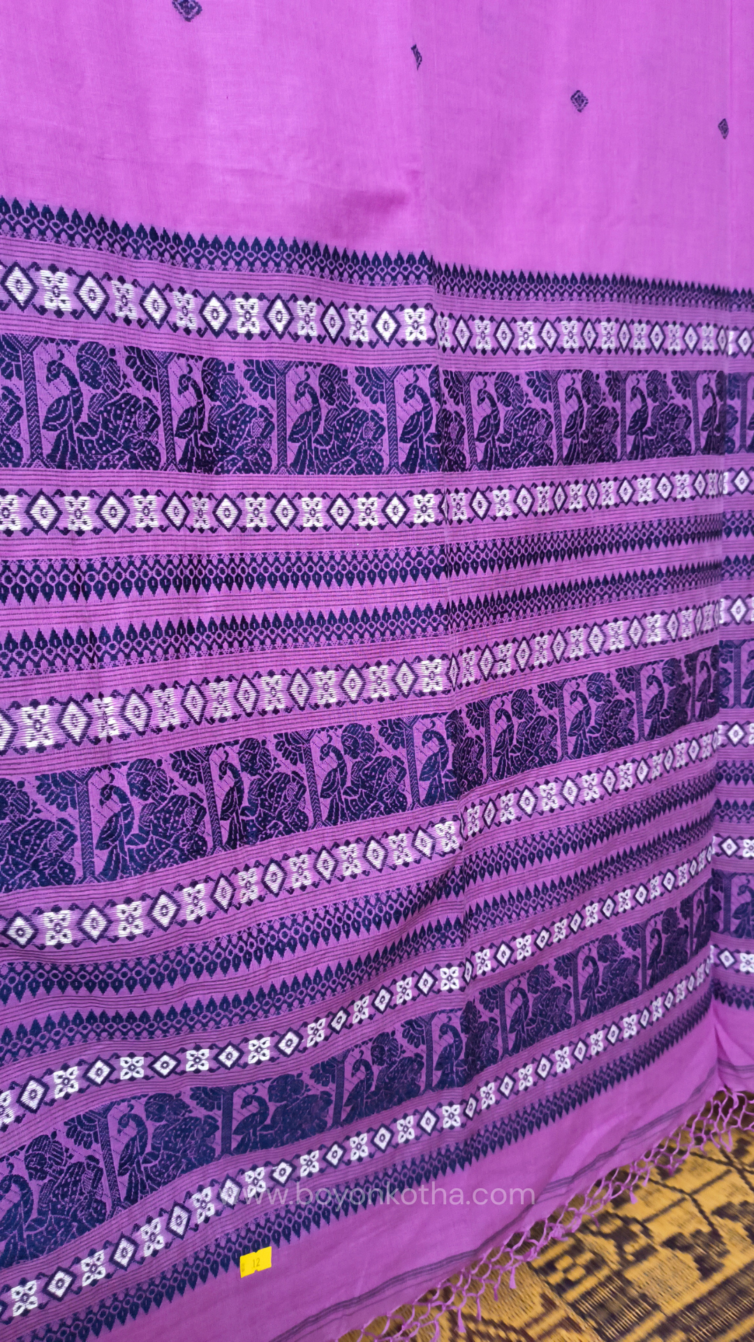 Pink cotton baluchari saree, from Bengal handloom