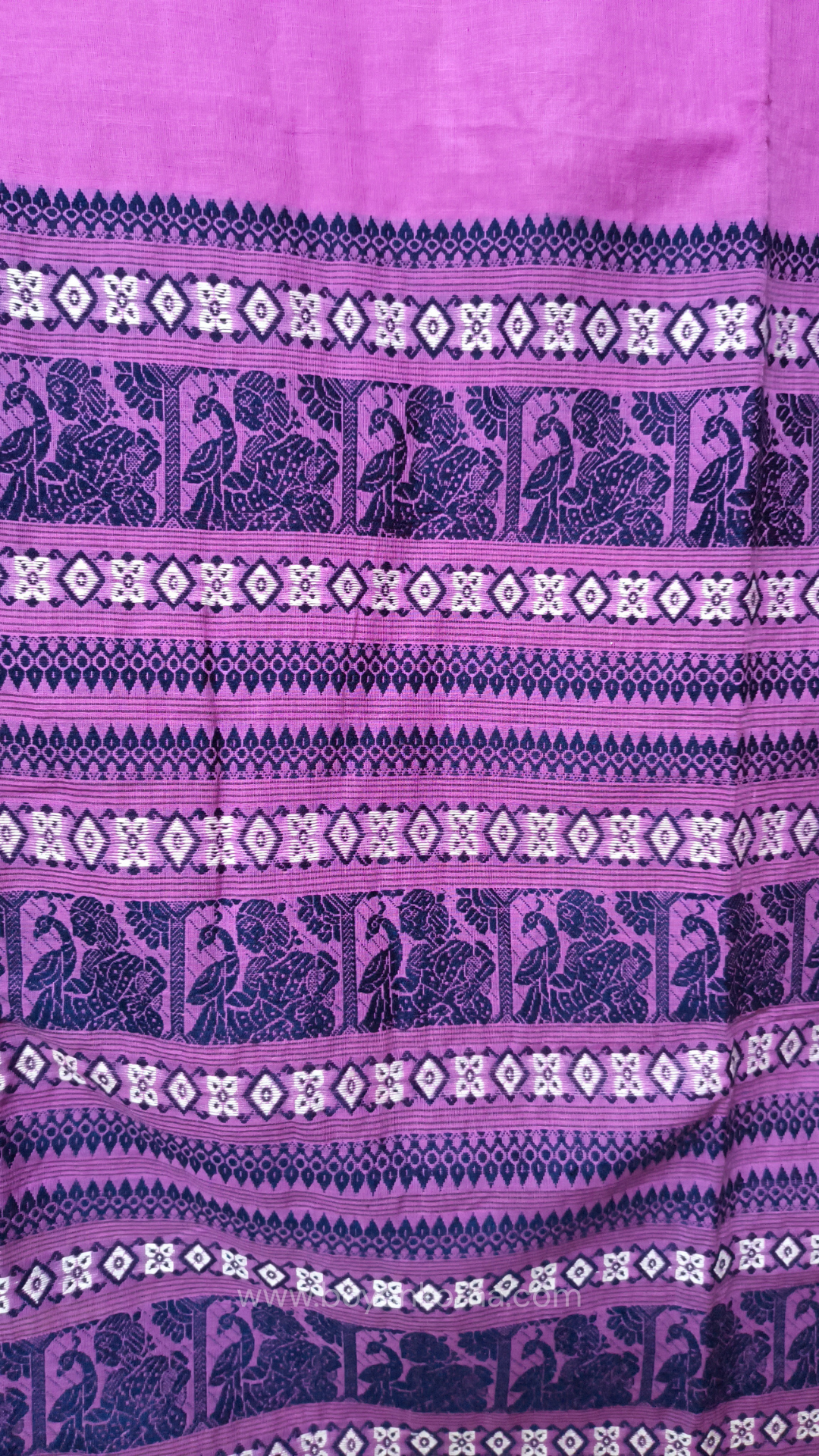 Pink cotton baluchari saree, from Bengal handloom