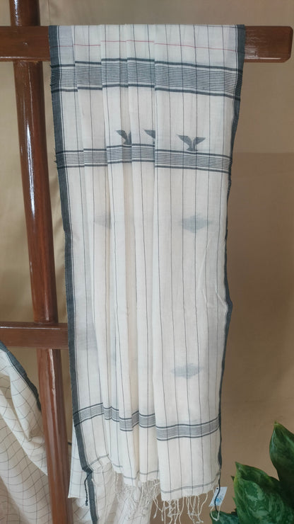Chandrakosh - White Bengal Handloom Cotton Saree