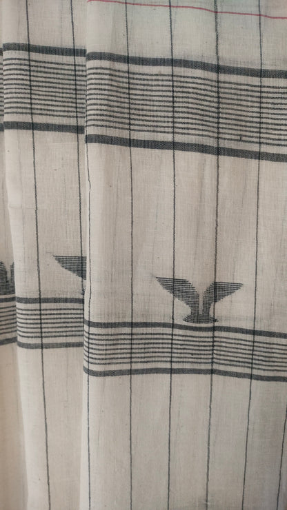 Chandrakosh - White Bengal Handloom Cotton Saree