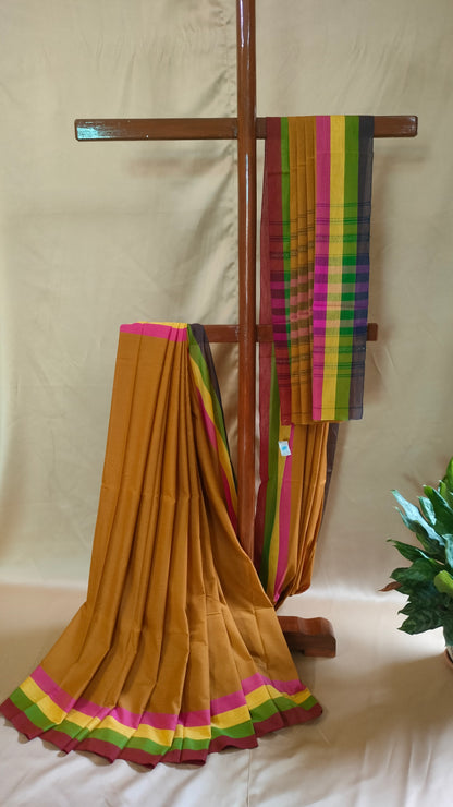 Harvest Song - Mustard Dhonekhali Handloom Cotton Saree