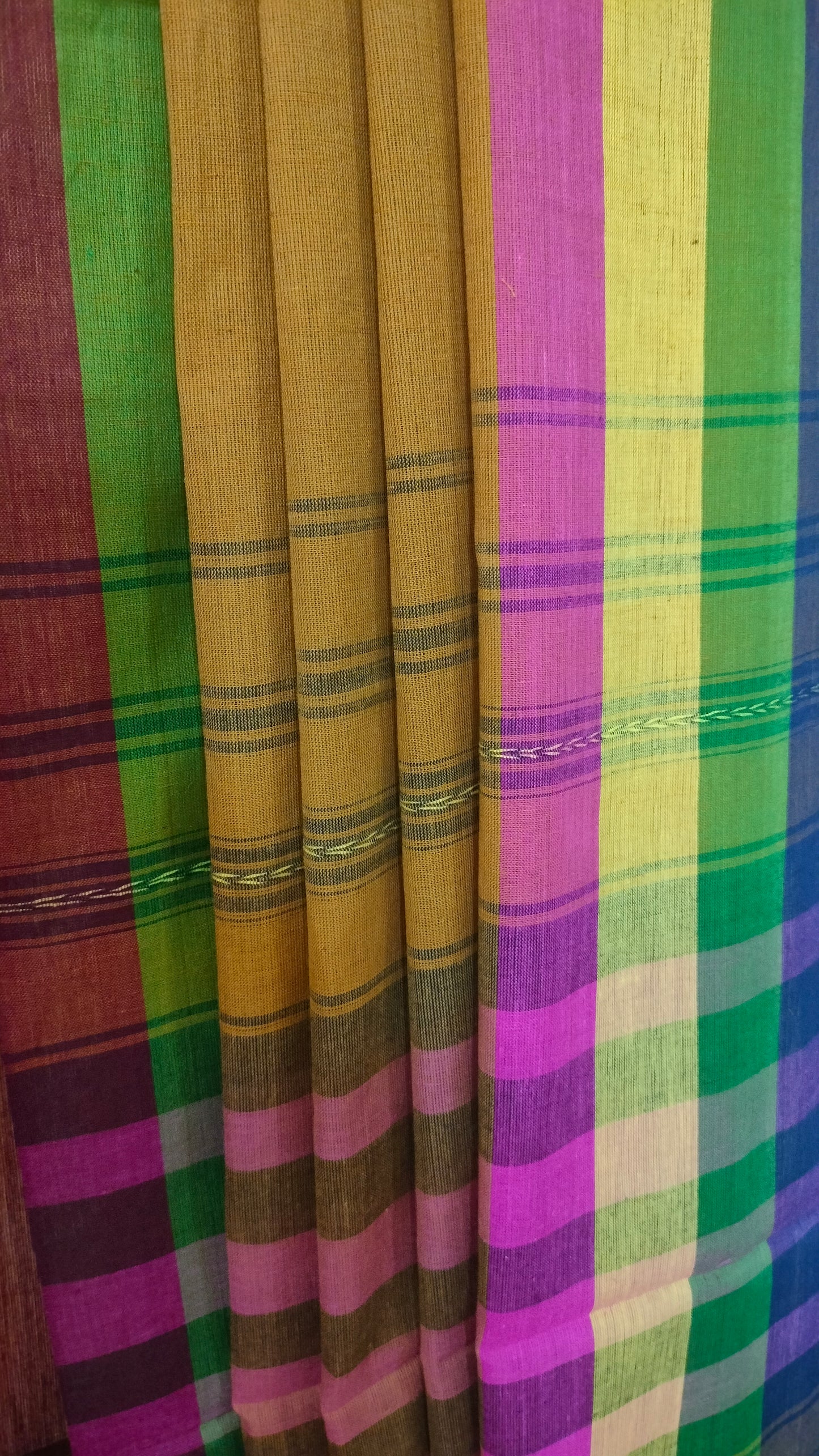 Harvest Song - Mustard Dhonekhali Handloom Cotton Saree