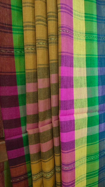 Harvest Song - Mustard Dhonekhali Handloom Cotton Saree