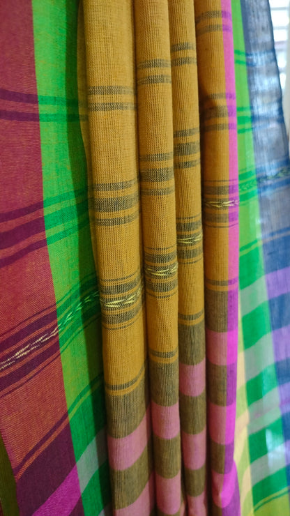 Harvest Song - Mustard Dhonekhali Handloom Cotton Saree