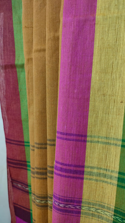 Harvest Song - Mustard Dhonekhali Handloom Cotton Saree