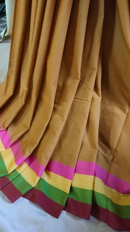 Harvest Song - Mustard Dhonekhali Handloom Cotton Saree