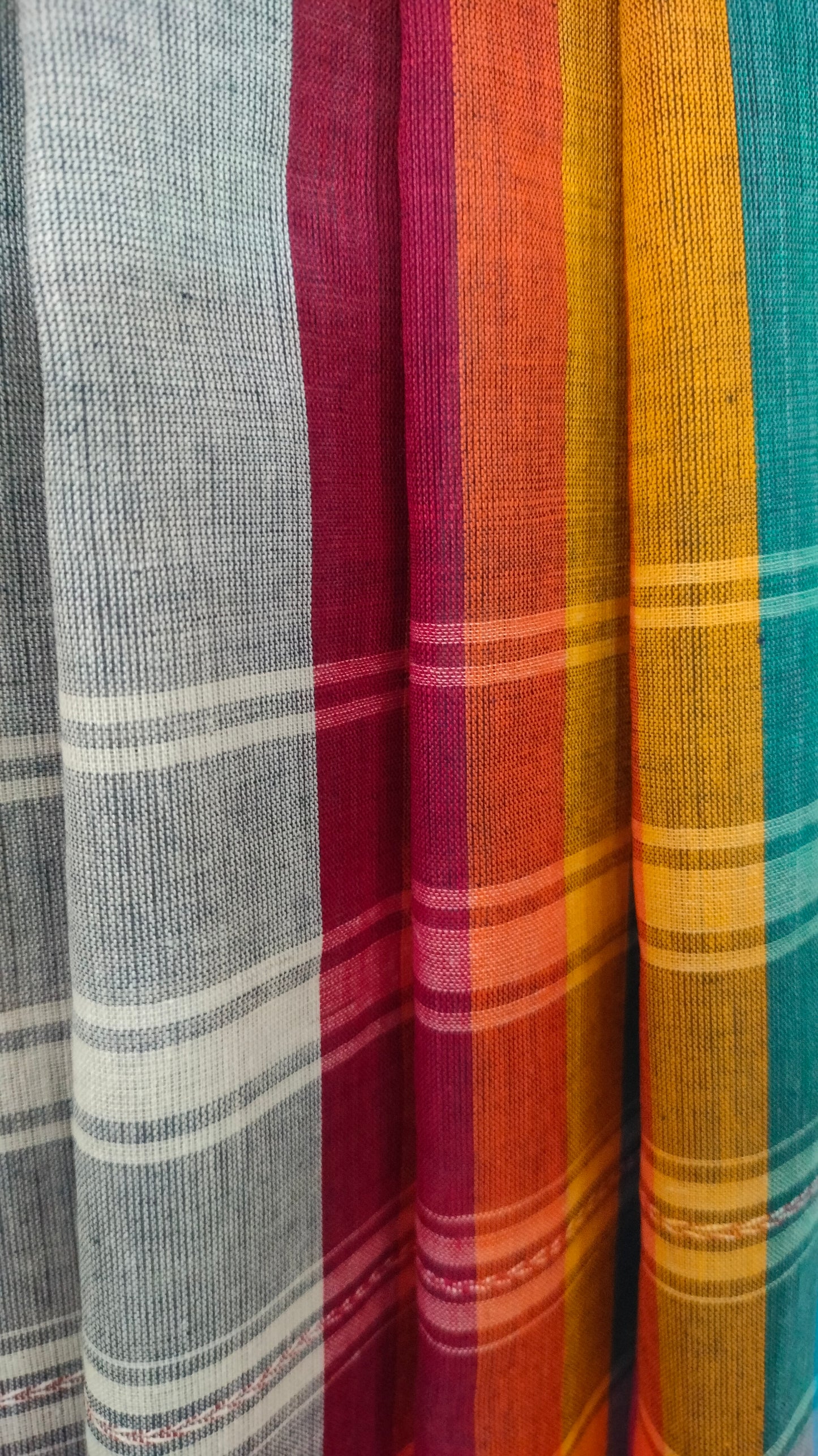 Chords of Color - Grey Dhonekhali Handloom Cotton Saree