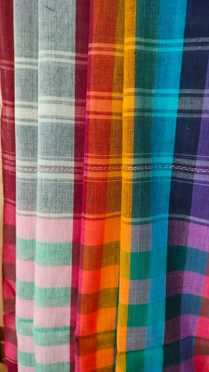 Chords of Color - Grey Dhonekhali Handloom Cotton Saree