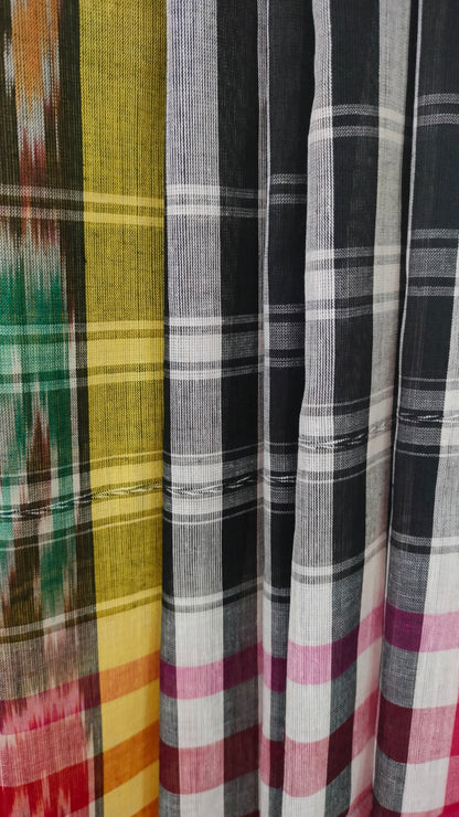 Ink and Ember - Black and Grey Dhonekhali Handloom Cotton Saree