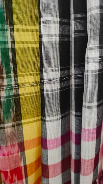 Ink and Ember - Black and Grey Dhonekhali Handloom Cotton Saree