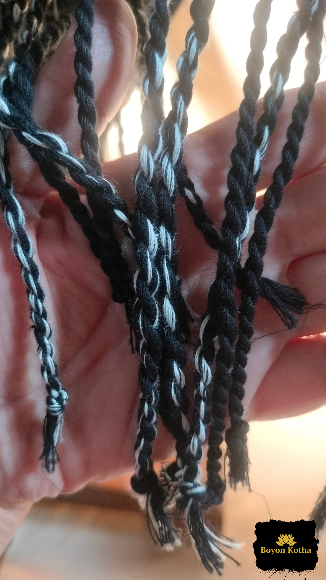 Nishir Jaal - Black Handwoven Mercerized Cotton Saree with White Woven Stripes