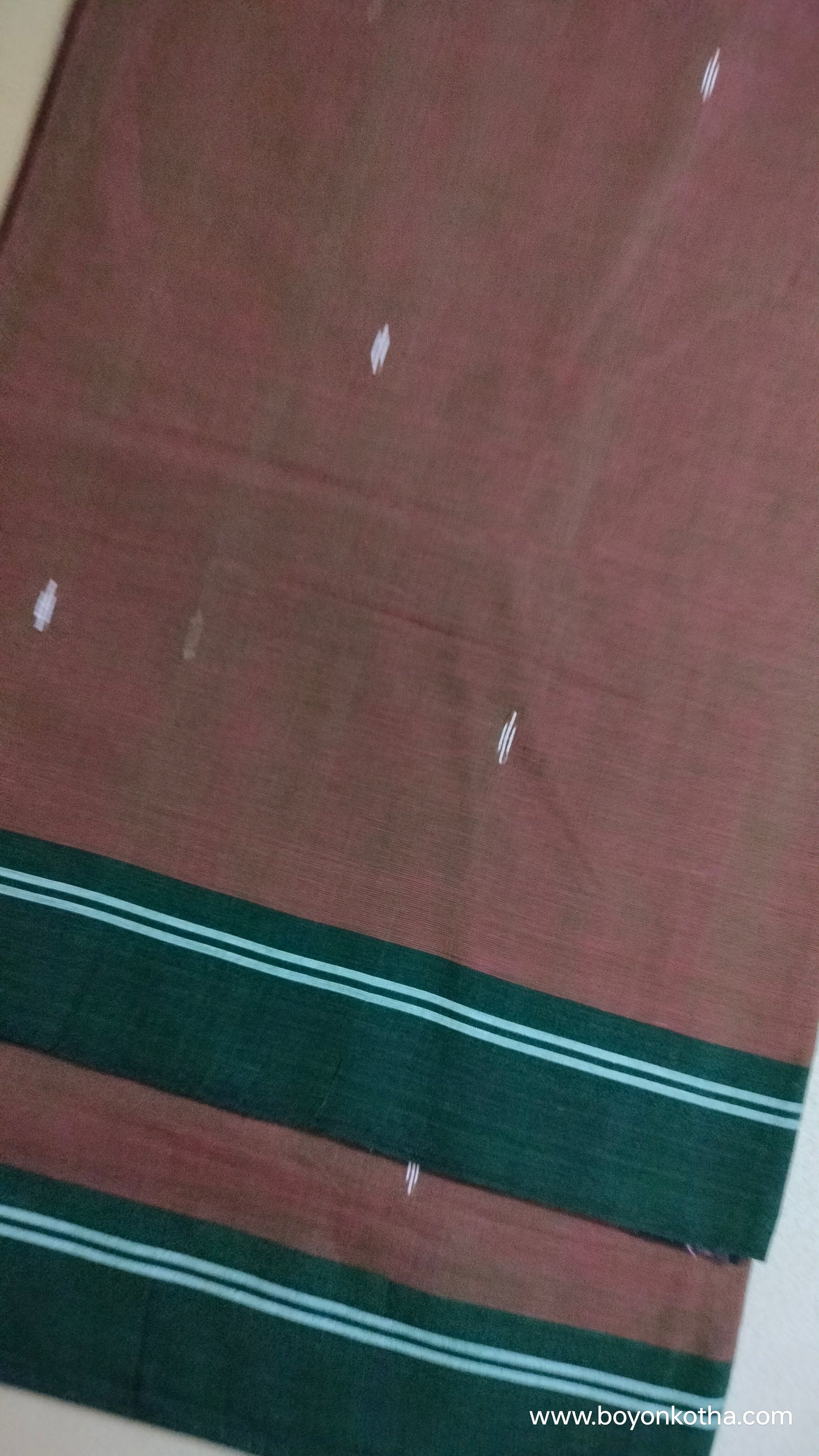 Earth’s Rhythm – Brown Dhonekhali Handloom Cotton Saree