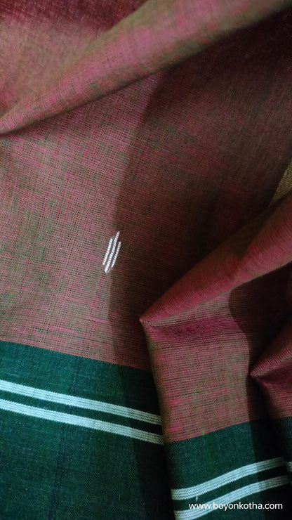 Mati’r Chhondo – Brown Dhonekhali Handloom Cotton Saree