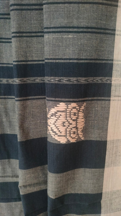 Dhushorbilashi - Grey Dhonekhali Handloom Cotton Saree