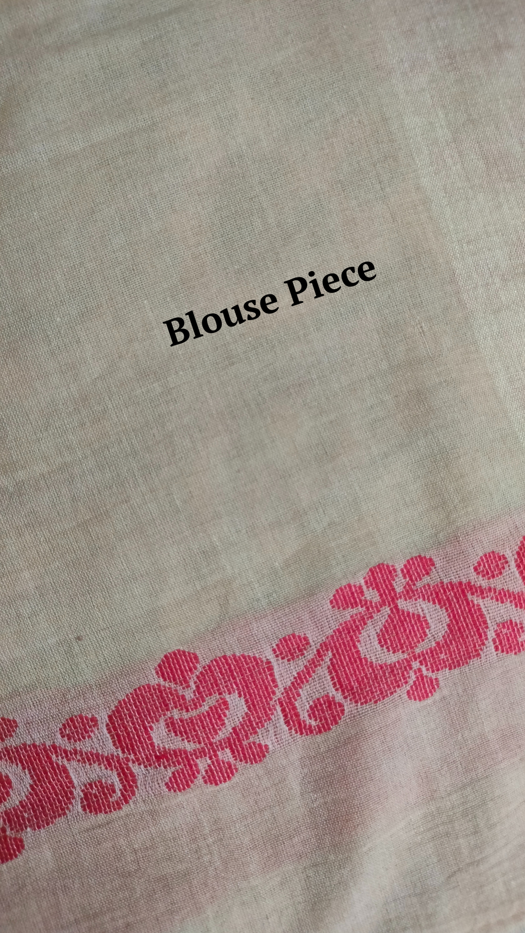 Chondon Alpona - Chandan Beige Handloom Cotton With Woven Red Motif