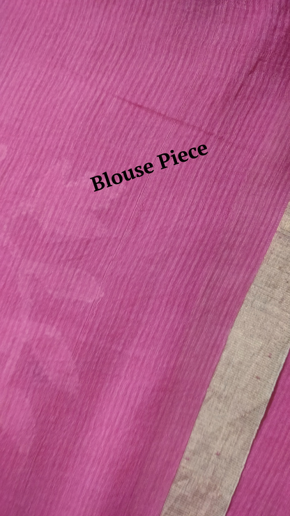 Gulabi Shorbori - Powder Pink Handwoven Mul Cotton Jamdani