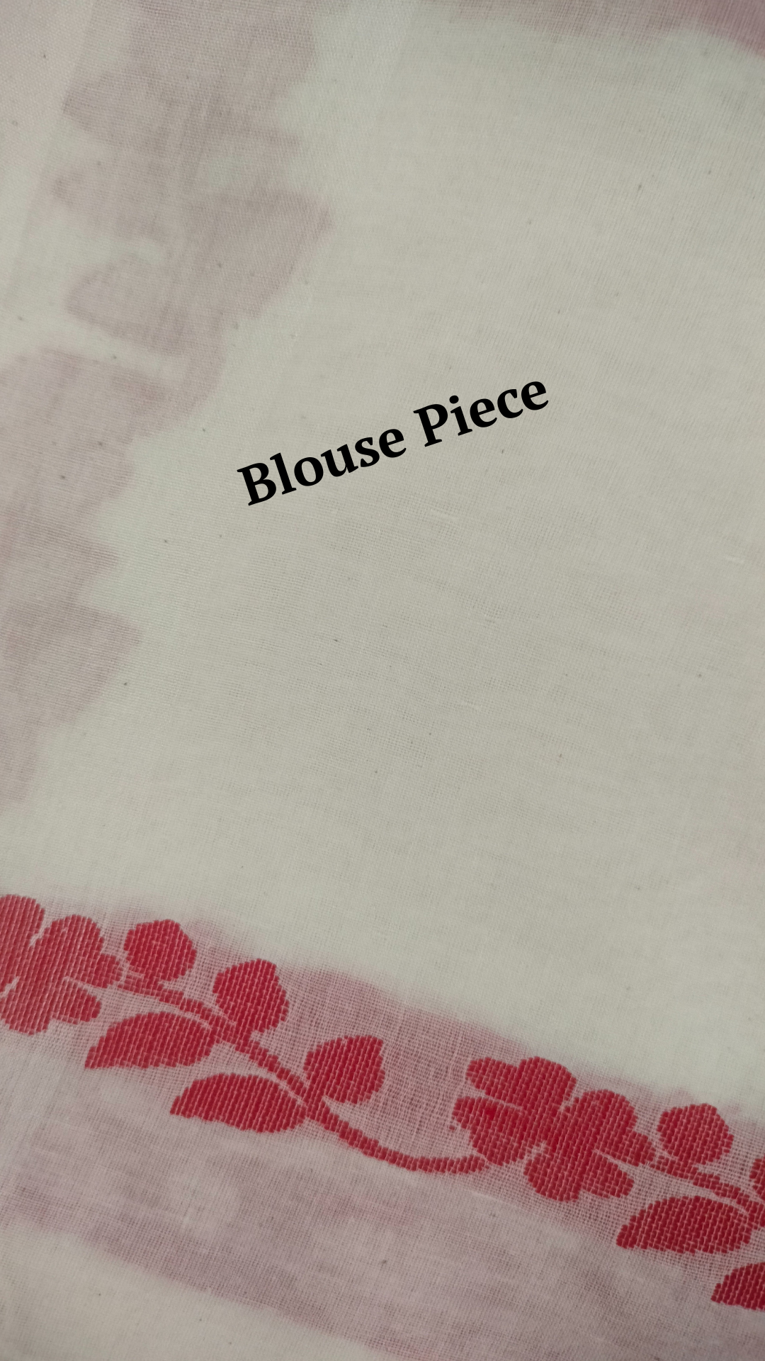 Ranga Fuler Chowa - White Handloom Cotton With Woven Red Motifs