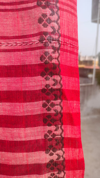 Golap Chhaya – Rose Pink Dhonekhali Handloom Cotton Saree